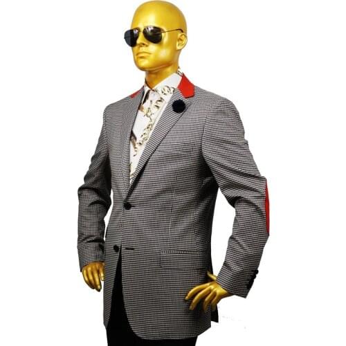 Custom tailor made Mens bespoke suits business formal wedding ware bespoke 2 piece Jacket coat pant small coffee plaid wool