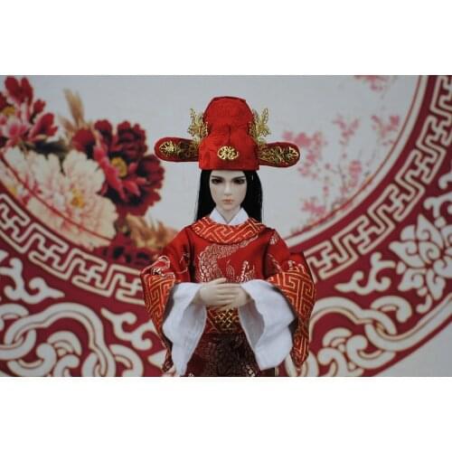 1/6 Scale BJD Doll Chinese Ancient Costume Hanfu Samurai Suit Long Hair Samurai Wig for30cm Male Body Limited Edition Collection