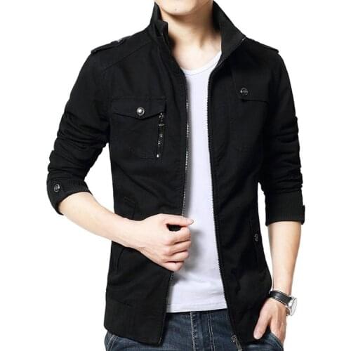 New Cargo Jacket Man Casual Men Jackets 2020 New Slim Fit Brand Work Jackets Cotton Outerdoors Solid Color Overcoat Veste Homme