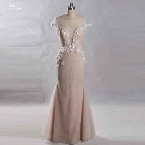 LZF064 Real Pictures Elegant 3D Flowers Beading Evening Dress 2018 New Arriva Sexy Backless Long Prom Dresses