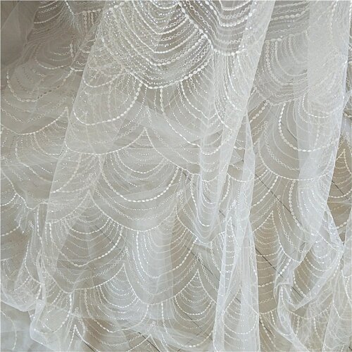 Fashion embroidery sequins special fabric DIY for wedding dress