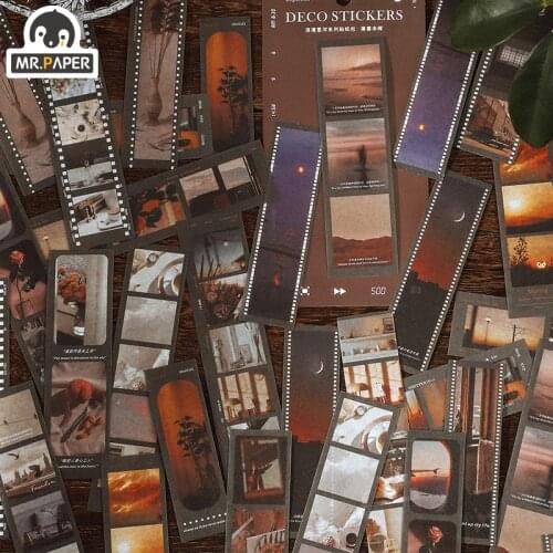 Mr.paper 6 Designs Ins Style Romantic Galaxy Series And Paper Creative Hand Account Decoration DIY Material Strip Sticker