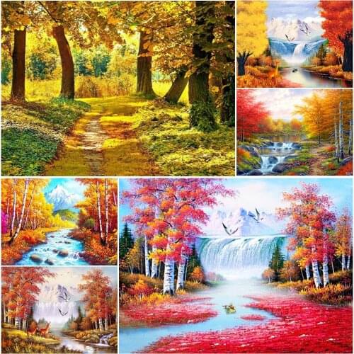 5D DIY Full Square Diamond Painting Kit Landscape Diamond Embroidery Cross Stitch Rhinestone Mosaic Picture Home Decoration Gift