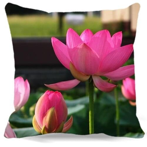 2017 Square 16" 18" 19" 20" 24" Cushion Cover Fashion Natural pink white Lotus Home Decor Pillow Covers Car Sofa Seat 9 style