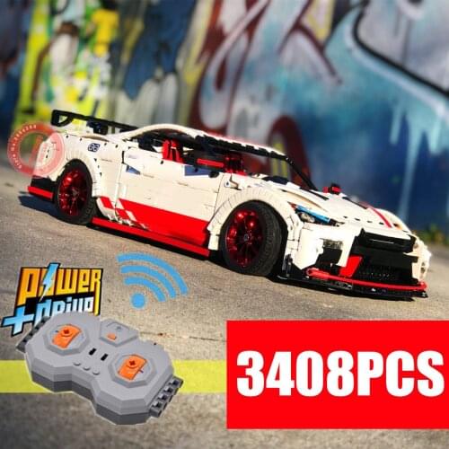 New 3408PCS RC Speed Racing Car Motor Power Functions Technical Model Kits Building Blocks Bricks Toys Kid Gift