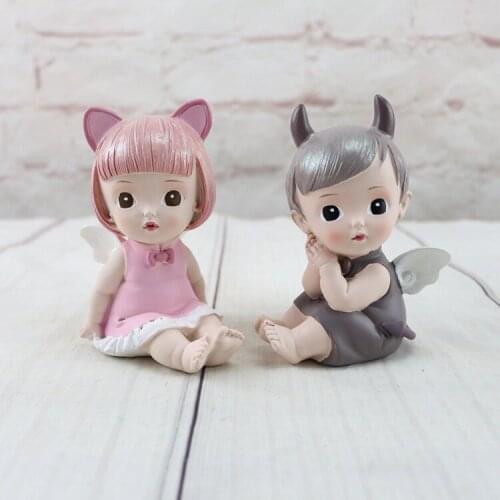 New style birthday party cake decoration ornaments Fantasy angel Aisha and Keller lover home bedroom decor gifts resin crafts