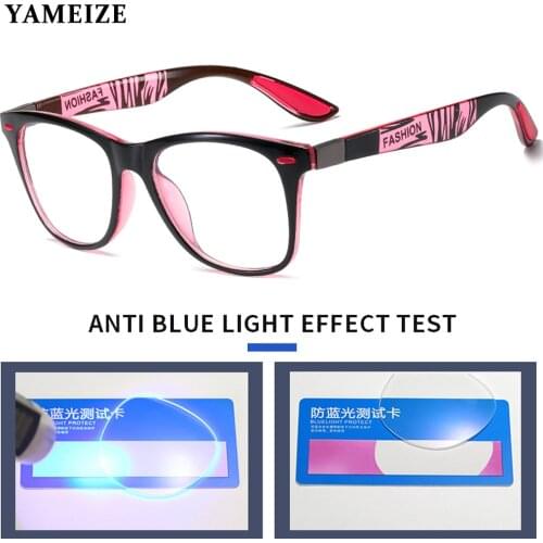 YAMEIZE Anti Blue Light Blocking Glasses Men Vintage Eyeglasses Transparent Eyewear Frame Clear Lens Male Square Spectacle Gafas