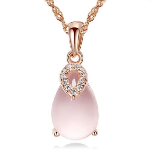 KOFSAC New Charm Gold & Silver 925 Chain Necklace For Women Valentines Day Luxury Hibiscus Stone Pendant Necklace Jewelry Gifts