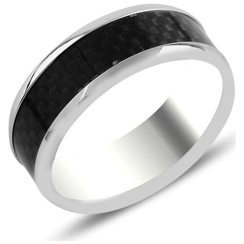 Silver 925 Sterling Steel Ring
