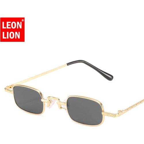 Leonlion Retro Small Frame Square Sunglasses Women Classic Alloy Square Sun Glasses for Men Punk Shades for Women Wholesale