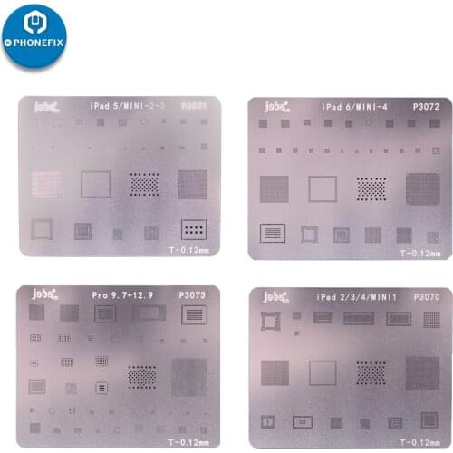 PHONEFIX 0.12mm BGA Reballing Stencils for iPad 23456 Mini 1234 iPad Pro Motherboard BGA IC Chip Reballing Soldering Steel Net