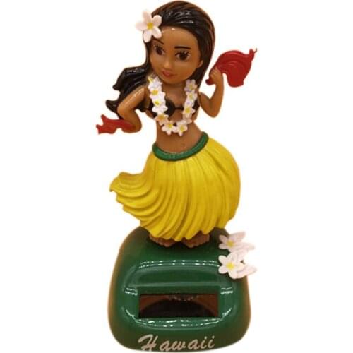 Car Solar Decoration Hawaiian Solar Grass Skirt Car Interior Decoration Car Interior Products Decompression Dashboard Decoration