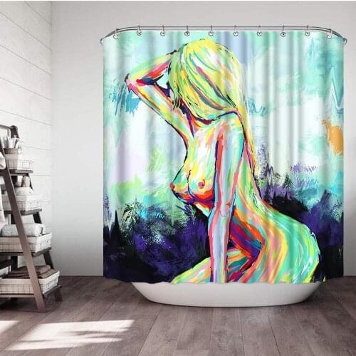 Perfect Body Sexy Women Shower Curtain 3D Digital Printing Waterproof Polyester Curtain for Bathroom
