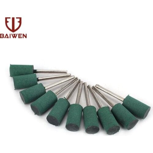 10mm 10-100Pcs Grinding Head Rubber Cylindrical Abrasive Head Rotary Dremel Tool
