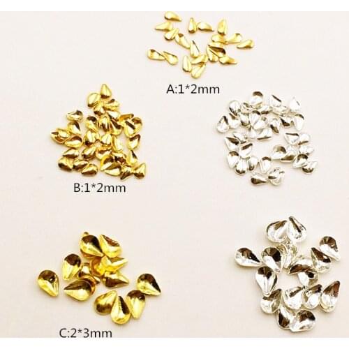 100pcs/bag New 3D Nail Art Deco Metal Nail Sticker Japanese Mini Stud Rivet Kawaii Drop DIY Charm Nail Tools