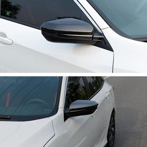 2Pcs/set Carbon Fiber Style Car Exterior Rearview Mirror Cover Trim Styling For Honda Civic 10th 2016 2017 Accessory