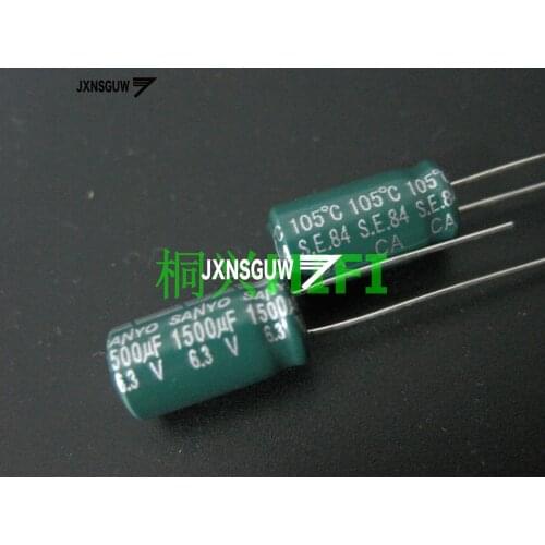 20PCS Original SANYO CA 6.3V1500UF 8X15MM Green Aluminum electrolytic capacitors 1500uF/6.3v 105 degrees 1500UF 6.3V
