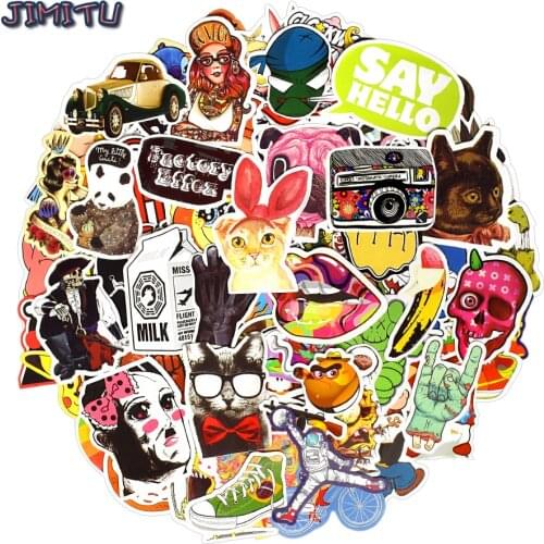 200 PCS Cartoon Funny Stickers Anime Rock Cool Sticker Waterproof Decals DIY Skateboard Laptop Luggage Car Water Bottle Bumper