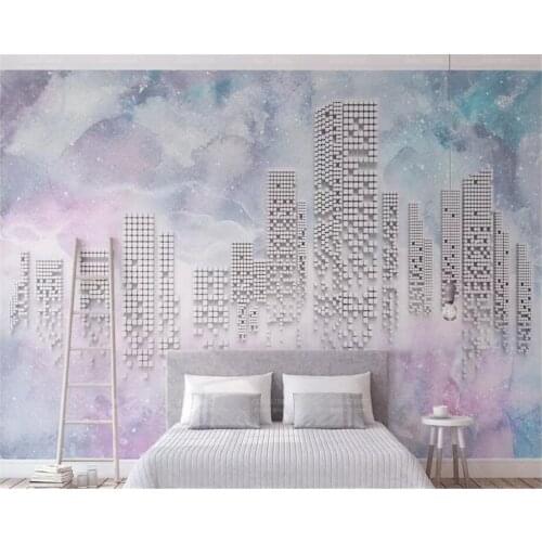 Beibehang Custom wallpaper 3d mural watercolor background stereo abstract geometric city tv wall papers home decor 3d wallpaper