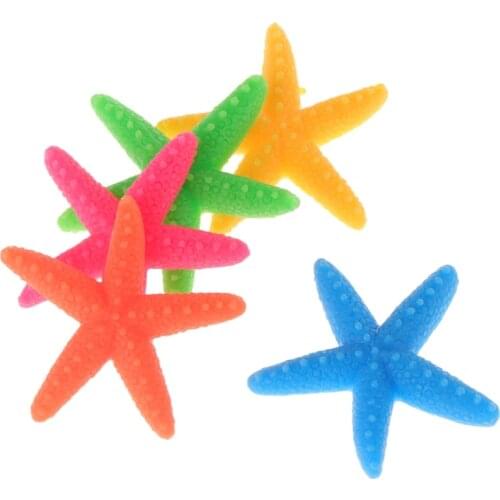 5pcs Fish Tank Artificial Colorful Starfish Decoration Aquarium Ornaments Resin