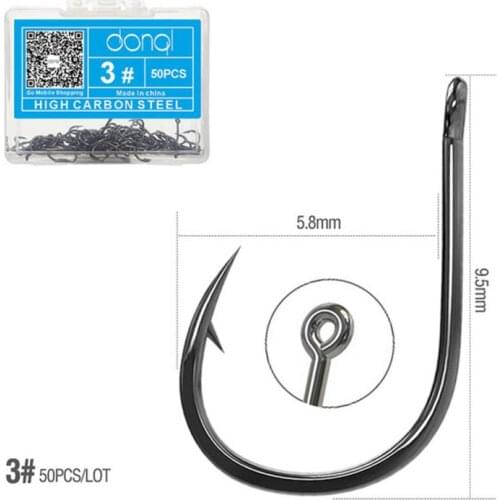 50pcs Coating High Carbon Stainless Steel Barbed Carp Fishing Hooks Pack With Retail Original Box Fishing Hook Tackle Fishhooks