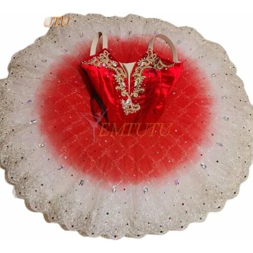 Ballet Paquita Professional Ballet Tutu Costume Dance Costume Red White Custom Made Classical Ballet Costume Dress Women