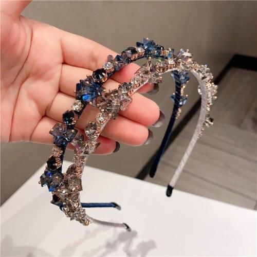 Baroque High grade Retro crystal Hair Hoop Headband Hairband for Women Girls Bezel Hair Band Catwalk Hair Accessories Headwear