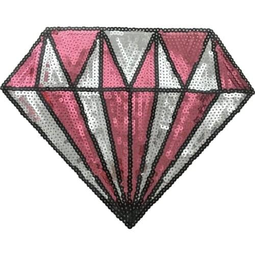 2PCS Pink Sequins Diamond Patches for Clothing Bags T-shirt Sewing on Sequined Patch Large DIY Decoration Accessories Appliques