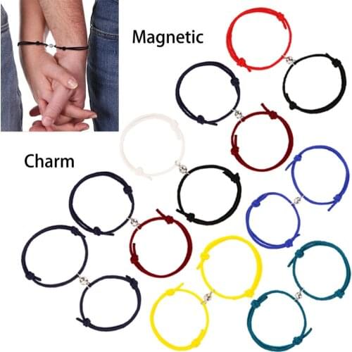 Magnetic Charm Bracelet Set Couple Sevgilibileklikleri Handmade Adjustable Sea Mountain Oath Forever Love Relationship Bracelet