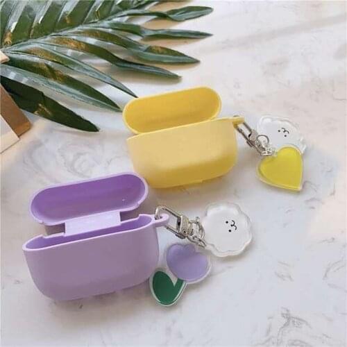 Flower Keychain Case for AirPods Pro Case Cute Bear Cartoon Pendant Silicone Earphone Cover Fundas for AirPods Pro 3 Cover