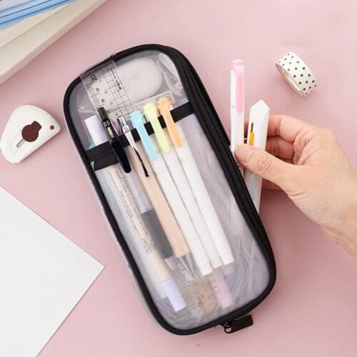 Widely Use Durable Pencil Storage Pouch Cosmetics Bag Nylon Zipper Case 8 Colors Pencil Box Helpful for School