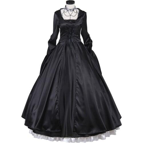 Black Medieval Dress Princess Southern Belle Costume Ball Gown Gothic Lolita Dress Adult Women Party Evening Dress Custom Made