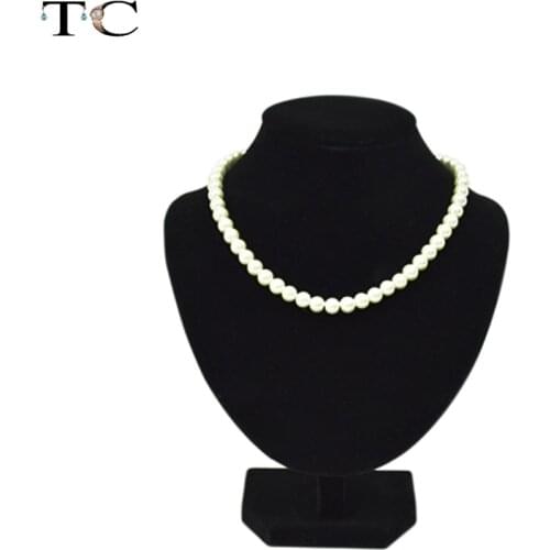 Black Velvet Jewelry Display Props Silver Jewelry Holder Necklace Pendant Model Bust Stand Holder Shelf 19cm