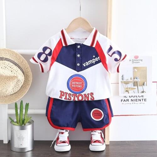New Summer Baby Boys Fashion Korean Sportswear Clothing Sets Toddler Girls Basketball Print Clothes Kids Cotton T-shit+Shorts