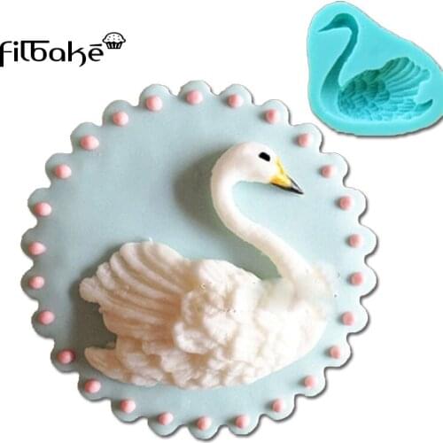 FILBAKE Swan Fondant Chocolate Candy Jelly Cake Silicone Mold Baking DIY 3D Soap Mold Sugar Craft Cake Cup Cake Decoration Tools