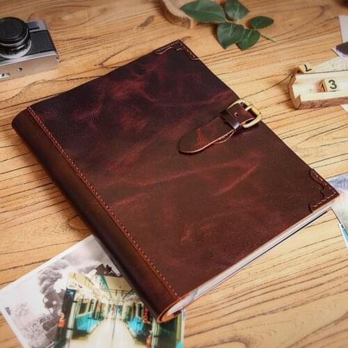 Genuine Leather Filmed Photo Albums DIY Photo Album Big Capacity Pictures Collection Book Wedding Birthday Anniversary Gift