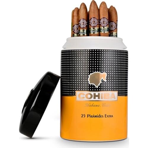 COHIBA Cigar Tube Luxury Large Diameter Ceramics Cigar Humidor Jar Home Smoking Accessory with Gift Box