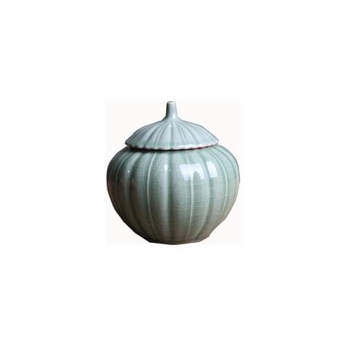 Ceramic Tea Can Pumpkin Japanese Style Kiln Tea Set Household Sealed Moisture Storage Tank Storage Small Tea Pot Teaware