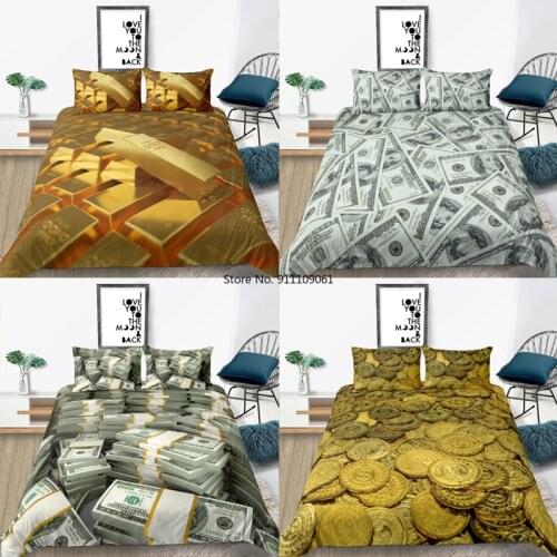 Money Dollar Coin Bullion 3D Print Bedding Set Luxury Adult Kids High End Duvet Cover King Queen Twin Full Single Double Unique