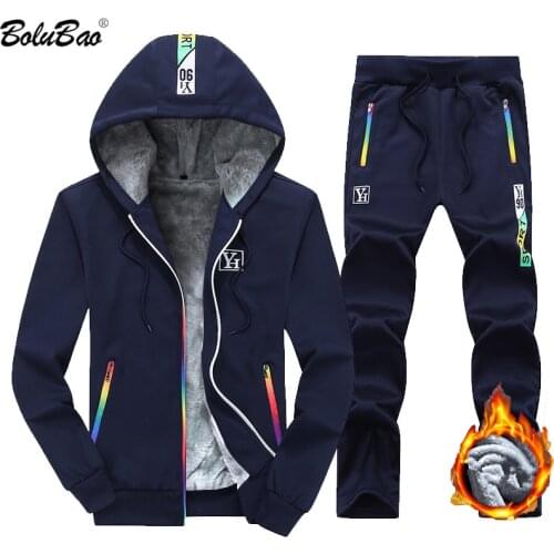BOLUBAO Brand Men Tracksuit Sets Mens Hooded Jacket + Pant 2 Piece Sportswear Sets Fashion Casual Suit Set Male