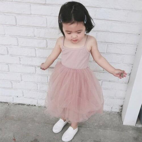 2018 Baby Girls Summer Sleeveless Dress Kids Children Cotton Tutu Mesh Dress Princess Dresses Clothing