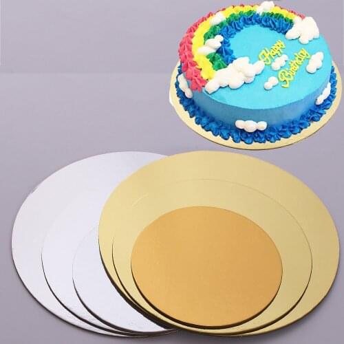 18/3pcs Round Mousse Cake Boards Set Gold Silver Paper Cupcake Dessert Displays Tray 6 inches, 8 inches, and 10 inches 6 of Each