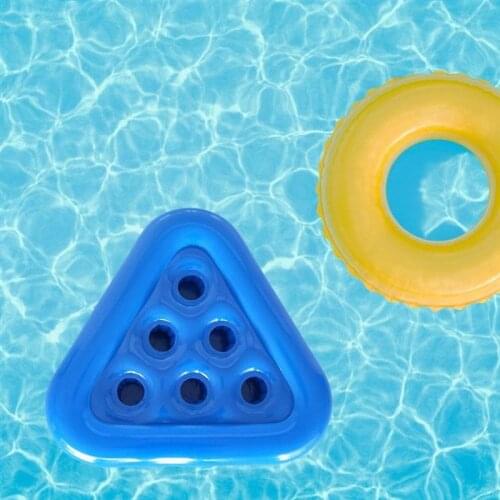 Inflatable Triangle 6 Hole Cup Holder Portable Drinking Float Tray For Swimming Ring Beach Party Decoration Bar Pool Coasters