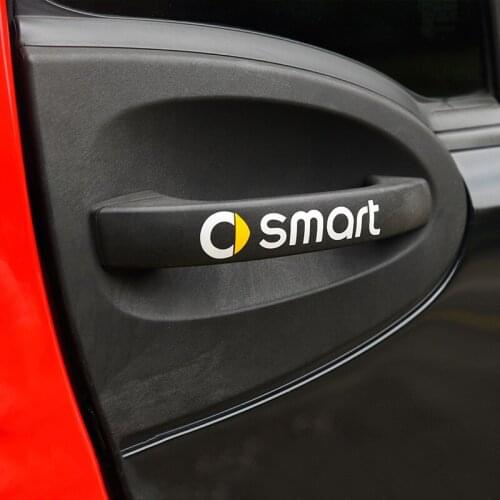 2Pcs Car Door Handle Sticker For Smart Fortwo Forfour 453 451 450 Crossblade City Cabrio City-Coupe Roadster Auto Accessories