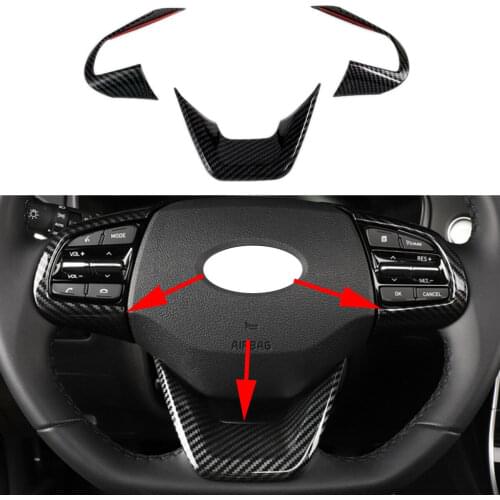 Fit For Hyundai ix25 Creta 2020 2021 Carbon Fiber Steering Wheel Sequins Console Panel Sticker Cover Frame Decor Accessories