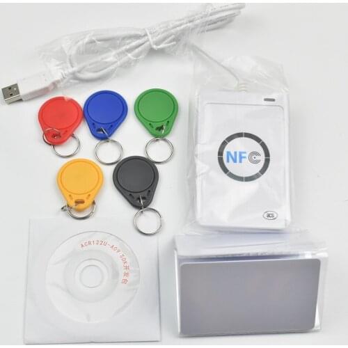 NFC Reader USB ACR122U Contactless Smart IC Card and Writer RFID Copier Duplicator 5pcs UID Changeable Tag Card + SDK CD