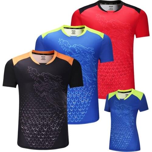 New CHINA Dragon Badminton short sleeve shirts Men / Women ,ping pong shirts , Chinese table tennis jerseys, table tennis clothe