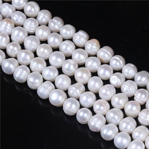 Wholesale D Natural 8-9mm White Potato Near Round Pearl Beads Loose 14