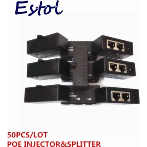 Wholesale OEM 50 pcs/lot POE splitter Injector For IP Camera,IP Phone,CCTV AP Power over Ethernet Adapter PoE module
