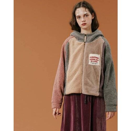 Autumn Winter Vintage Design Zip Up Hoodies Jackets For Women Fleece Sweatshirts Coat Thick Warm Hooded Outwear